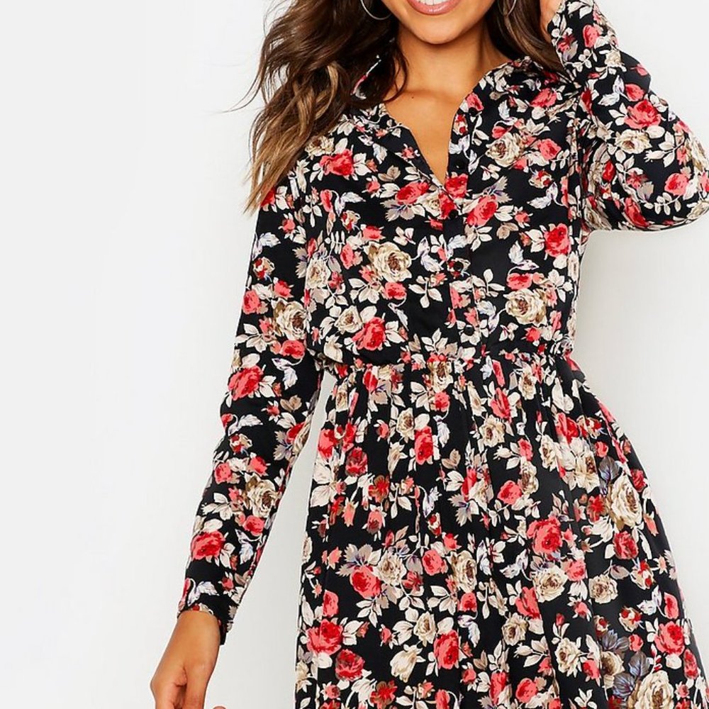 Tall Floral Shirt Dress - never worn